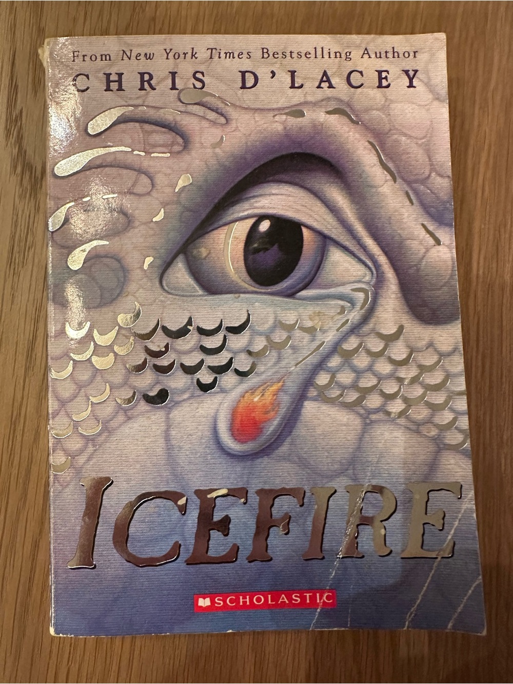 Icefire by Chris D'Lacey - Scholastic Edition in Purple and Blue